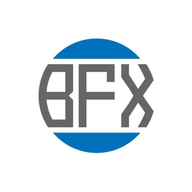 Beyaz arka planda BFX harfli logo tasarımı. BFX yaratıcı paraf dairesi logosu. BFX harf tasarımı.