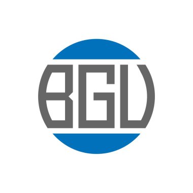 Beyaz arka planda BGU harf logosu tasarımı. BGU yaratıcı paraf dairesi logosu. BGU harf tasarımı.