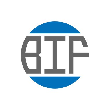 Beyaz arkaplanda BIF harf logosu tasarımı. BIF yaratıcı baş harfler daire logosu konsepti. BIF harf tasarımı.