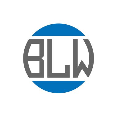 Beyaz arkaplanda BLW harf logosu tasarımı. BLW yaratıcı paraf dairesi logosu. BLW harf tasarımı.