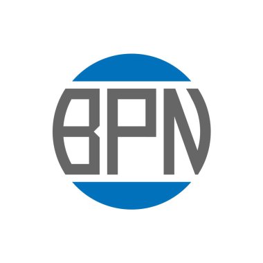 Beyaz arka planda BPN harf logosu tasarımı. BPN yaratıcı paraf daire logosu konsepti. BPN harf tasarımı.