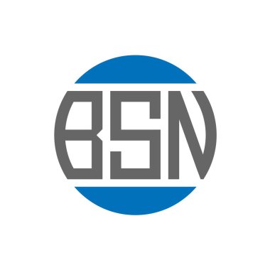 Beyaz arka planda BSN harf logosu tasarımı. BSN yaratıcı paraf daire logosu konsepti. BSN harf tasarımı.