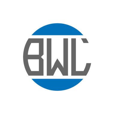Beyaz arkaplanda BWL harf logosu tasarımı. BWL yaratıcı paraf dairesi logosu. BWL harf tasarımı.
