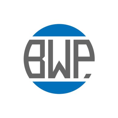Beyaz arka planda BWP harf logosu tasarımı. BWP yaratıcı paraf dairesi logosu. BWP harf tasarımı.