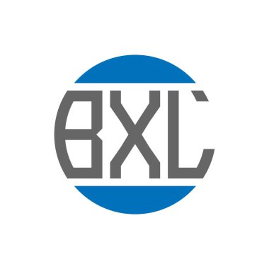 Beyaz arkaplanda BXL harf logosu tasarımı. BXL yaratıcı paraf dairesi logosu. BXL harf tasarımı.