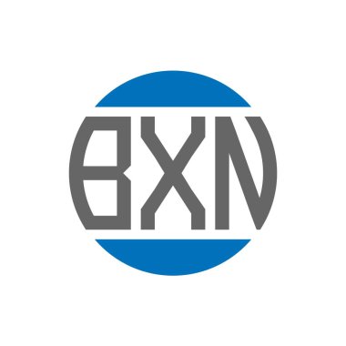 Beyaz arkaplanda BXN harf logosu tasarımı. BXN yaratıcı paraf dairesi logosu. BXN harf tasarımı.