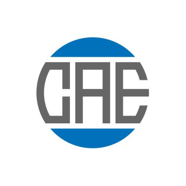 Beyaz arkaplanda CAE harf logosu tasarımı. CAE yaratıcı baş harfler daire logosu konsepti. CAE harf tasarımı.