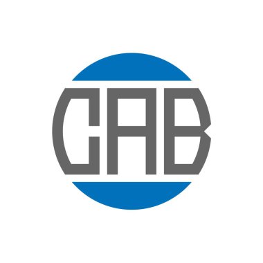 Beyaz arka planda CAB harfi logo tasarımı. CAB yaratıcı paraf dairesi logosu. CAB harf tasarımı.