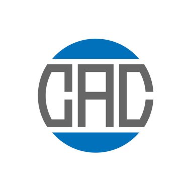 Beyaz arka planda CAC harfi logo tasarımı. CAC yaratıcı paraf dairesi logosu. CAC harf tasarımı.