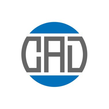 Beyaz arka planda CAD harf logosu tasarımı. CAD yaratıcı paraf dairesi logosu. CAD harf tasarımı.