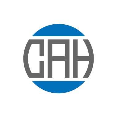 Beyaz arkaplanda CAH harf logosu tasarımı. CAH yaratıcı baş harfler daire logosu konsepti. CAH harf tasarımı.