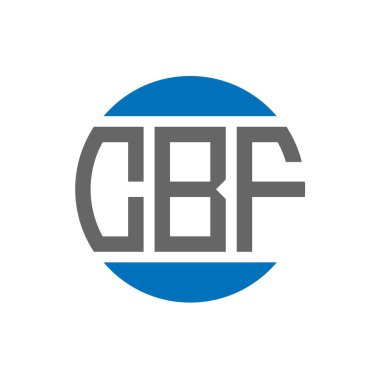 Beyaz arka planda CBF harf logosu tasarımı. CBF yaratıcı paraf daire logosu konsepti. CBF harf tasarımı.