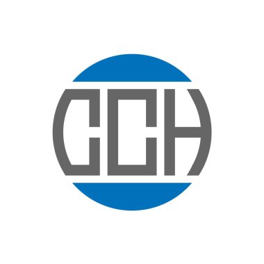 Beyaz arka planda CCH harfi logo tasarımı. CCH yaratıcı baş harfler daire logosu konsepti. CCH harf tasarımı.