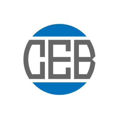 Beyaz arka planda CEB harfi logo tasarımı. CEB 'nin yaratıcı baş harfleri yuvarlak logo konsepti. CEB harf tasarımı.
