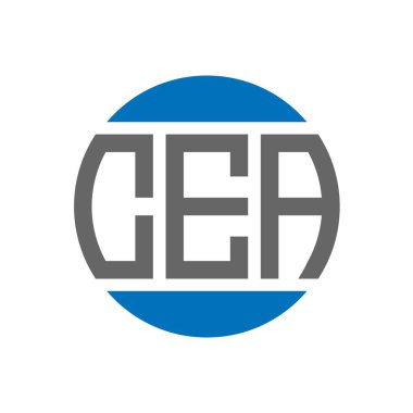 Beyaz arka planda CEA mektup logosu tasarımı. CEA 'nın yaratıcı paraf dairesi logosu. CEA harf tasarımı.