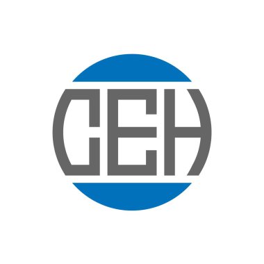 Beyaz arka planda CEH harf logosu tasarımı. CEH yaratıcı paraf dairesi logosu. CEH harf tasarımı.