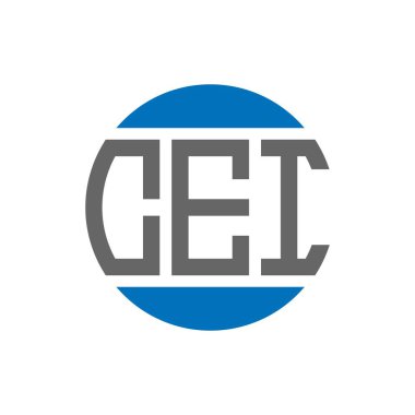 Beyaz arka planda CEI harf logosu tasarımı. CEI yaratıcı paraf daire logosu konsepti. CEI harf tasarımı.