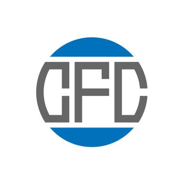 Beyaz arka planda CFC harf logosu tasarımı. CFC yaratıcı paraf dairesi logosu. CFC harf tasarımı.