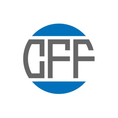 Beyaz arkaplanda CFF harf logosu tasarımı. CFF yaratıcı paraf dairesi logosu. CFF harf tasarımı.