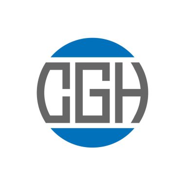 Beyaz arka planda CGH harf logosu tasarımı. CGH yaratıcı baş harfler daire logosu konsepti. CGH harf tasarımı.