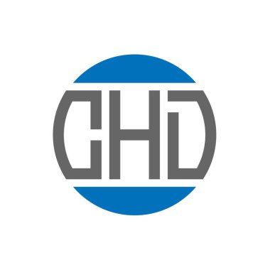 Beyaz arka planda CHD harf logosu tasarımı. CHD 'nin yaratıcı harfleri yuvarlak logo konsepti. CHD harf tasarımı.
