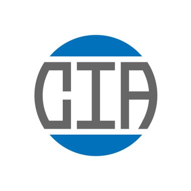 Beyaz arka planda CIA mektup logosu tasarımı. CIA 'in ilk harfleri yuvarlak logo konsepti. CIA mektup tasarımı.
