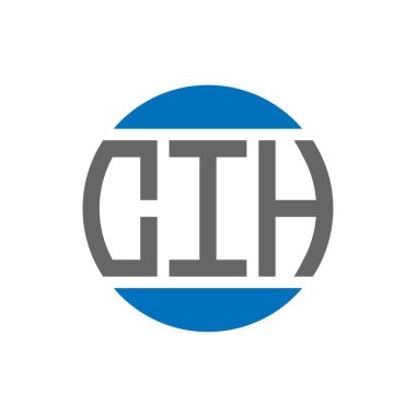 Beyaz arkaplanda CIH harf logosu tasarımı. CIH yaratıcı paraf daire logosu konsepti. CIH harf tasarımı.