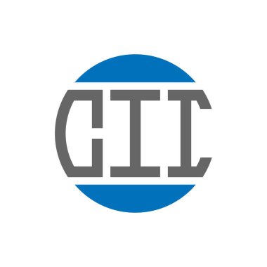 Beyaz arkaplanda CII harf logosu tasarımı. Yaratıcı harfler yuvarlak logo konsepti. CII harf tasarımı.