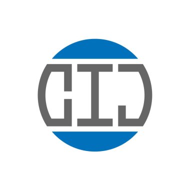 Beyaz arka planda CIJ harf logosu tasarımı. CIJ yaratıcı paraf daire logosu konsepti. CIJ harf tasarımı.
