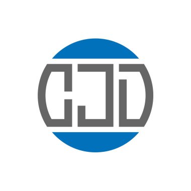 Beyaz arka planda CJD harf logosu tasarımı. CJD yaratıcı paraf daire logosu konsepti. CJD harf tasarımı.
