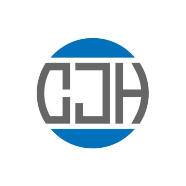 Beyaz arka planda CJH harf logosu tasarımı. CJH yaratıcı paraf daire logosu konsepti. CJH harf tasarımı.