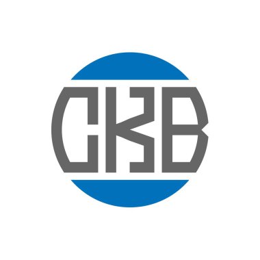 Beyaz arkaplanda CKB harfi logo tasarımı. CKB yaratıcı paraf daire logosu konsepti. CKB harf tasarımı.