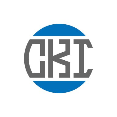 Beyaz arka planda CKI harf logosu tasarımı. CKI yaratıcı paraf daire logosu konsepti. CKI harf tasarımı.