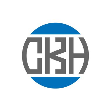 Beyaz arkaplanda CKH harf logosu tasarımı. CKH yaratıcı paraf daire logosu konsepti. CKH harf tasarımı.