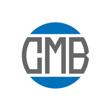 Beyaz arka planda CMB harfi logo tasarımı. CMB yaratıcı paraf daire logosu konsepti. CMB harf tasarımı.