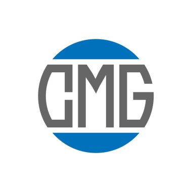 Beyaz arkaplanda CMG harf logosu tasarımı. CMG yaratıcı paraf dairesi logosu. CMG harf tasarımı.