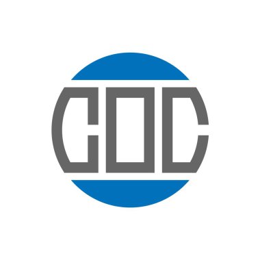 Beyaz arka planda COC harf logosu tasarımı. COC yaratıcı paraf daire logosu konsepti. COC harf tasarımı.