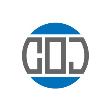 Beyaz arka planda COJ harf logosu tasarımı. COJ yaratıcı paraf daire logosu konsepti. COJ harf tasarımı.