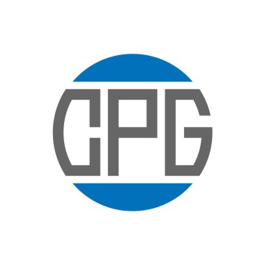 Beyaz arkaplanda CPG harf logosu tasarımı. CPG yaratıcı paraf dairesi logosu. CPG harf tasarımı.