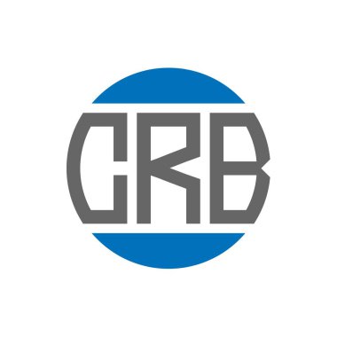Beyaz arka planda CRB harfi logo tasarımı. CRB yaratıcı paraf dairesi logosu. CRB harf tasarımı.