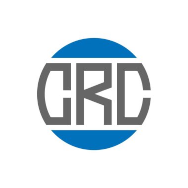 Beyaz arka planda CRC harf logosu tasarımı. CRC yaratıcı paraf dairesi logosu. CRC harf tasarımı.