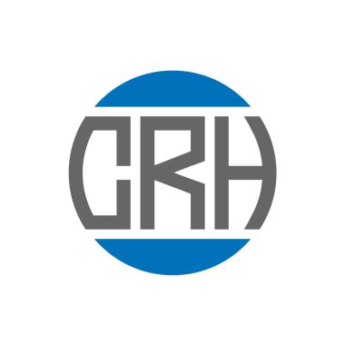 Beyaz arka planda CRH harf logosu tasarımı. CRH yaratıcı paraf dairesi logosu. CRH harf tasarımı.