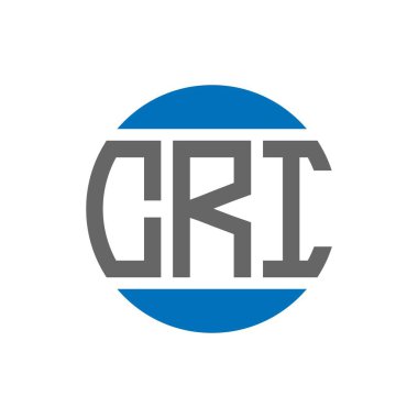 Beyaz arka planda CRI harf logosu tasarımı. CRI yaratıcı paraf daire logosu konsepti. CRI harf tasarımı.