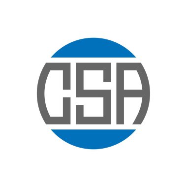 Beyaz arka planda CSA harf logosu tasarımı. CSA yaratıcı paraf dairesi logosu. CSA harf tasarımı.