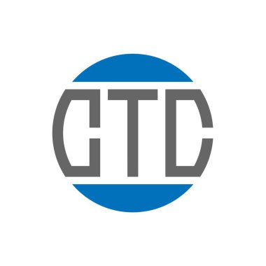 Beyaz arkaplanda CTC harf logosu tasarımı. CTC yaratıcı paraf dairesi logosu. CTC harf tasarımı.