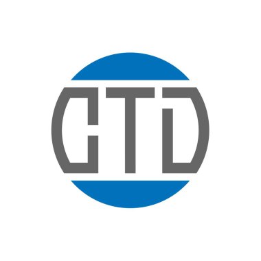Beyaz arka planda CTD harf logosu tasarımı. CTD yaratıcı paraf dairesi logosu. CTD harf tasarımı.