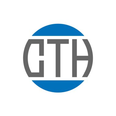 Beyaz arkaplanda CTH harf logosu tasarımı. CTH yaratıcı paraf dairesi logosu. CTH harf tasarımı.