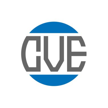 Beyaz arkaplanda CVE harf logosu tasarımı. CVE yaratıcı harfler daire logosu konsepti. CVE harf tasarımı.