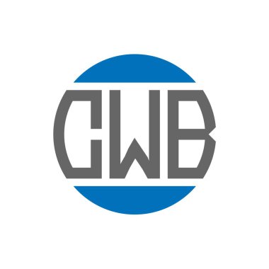 Beyaz arka planda CWB harfi logo tasarımı. CWB yaratıcı baş harfler yuvarlak logo kavramı. CWB harf tasarımı.