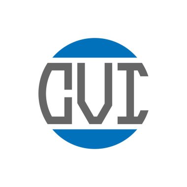 Beyaz arka planda CVI harf logosu tasarımı. CVI yaratıcı paraf daire logosu konsepti. CVI harf tasarımı.